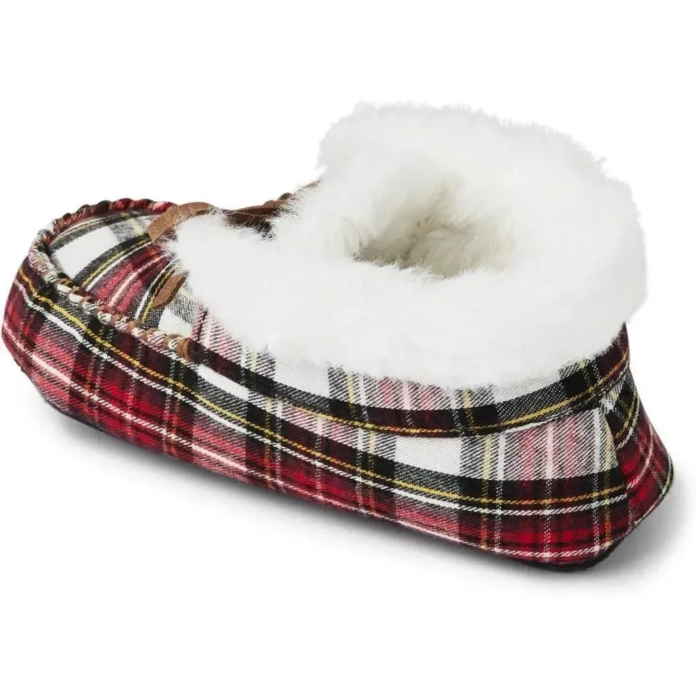NWT Gymboree Unisex Toddlers Gymmies Multicolor Plaid Relaxing Slippers Size 7-8